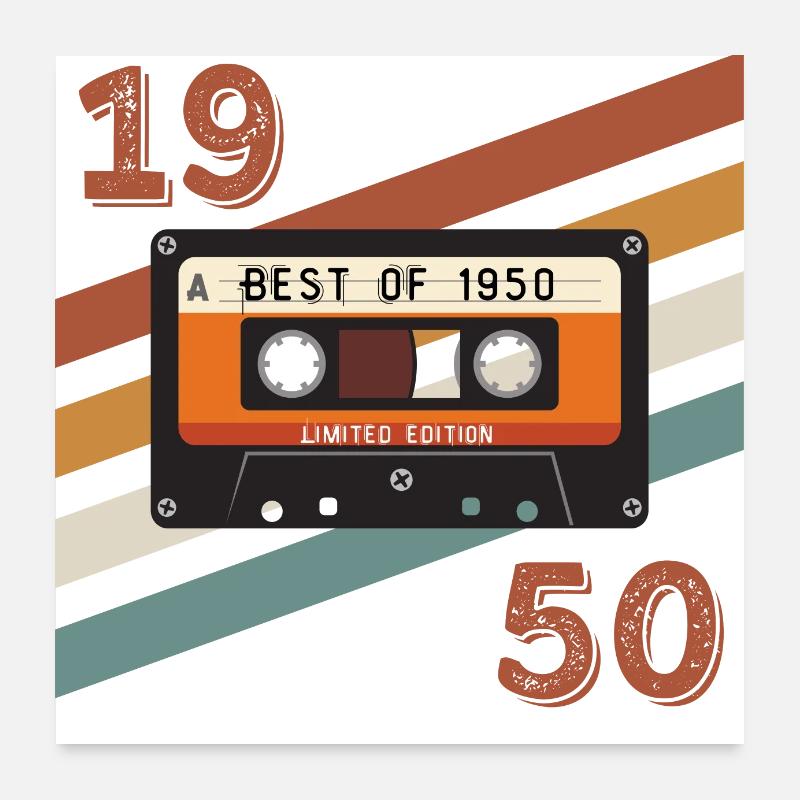 1950 retro vintage anniversary Poster 24" x 24" (60x60 cm)