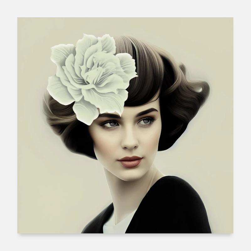 Ava, digital painting Poster 24" x 24" (60x60 cm)