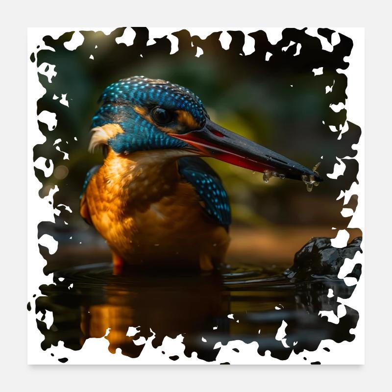 Le martin-pêcheur, aussi connu comme le joyau de la rivière Poster 60 x 60 cm