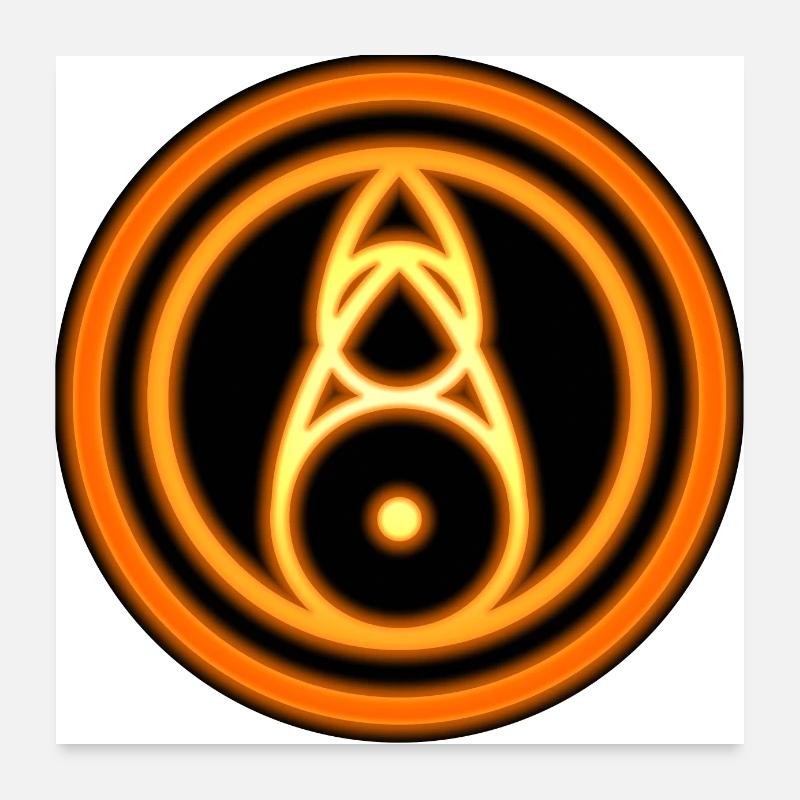 Fire Glyph Poster 24" x 24" (60x60 cm)