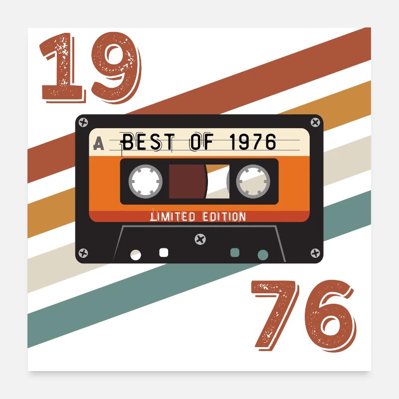 1976 retro vintage anniversary Poster 24" x 24" (60x60 cm)