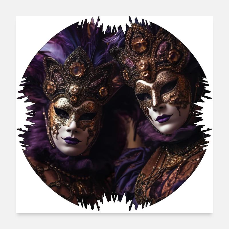 Jede Maske hat eine eigene Bedeutung Poster 60x60 cm