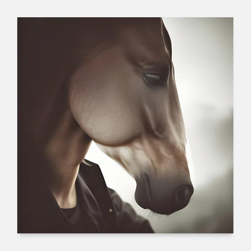 Der Mensch ist ein Pferd Poster 60x60 cm