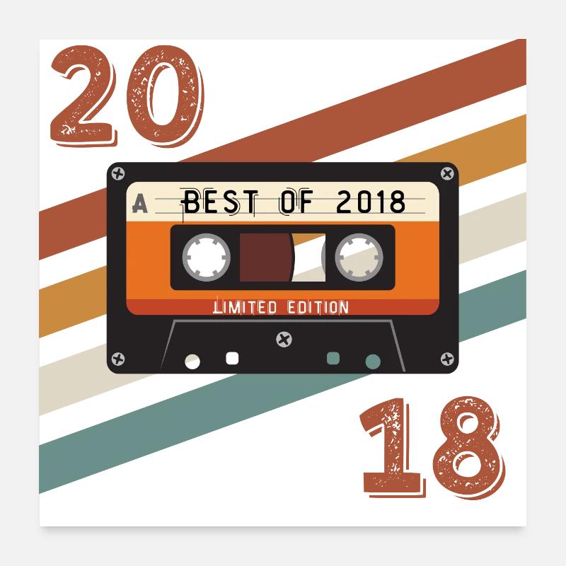 2018 rétro vintage anniversaire Poster 60 x 60 cm