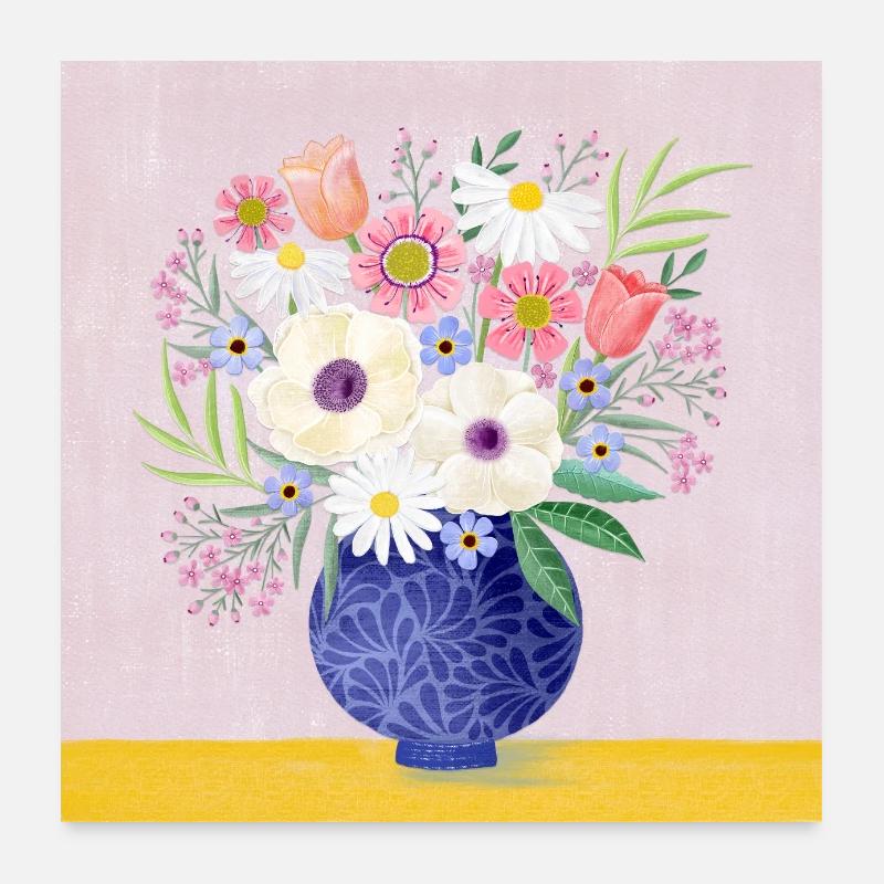 Bouquet. Coloré et printanier. Poster 60 x 60 cm