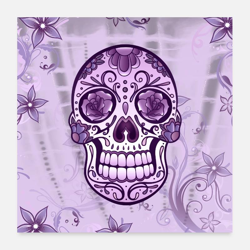 Totenkopf Totenschädel Sugar Skull Poster 24" x 24" (60x60 cm)