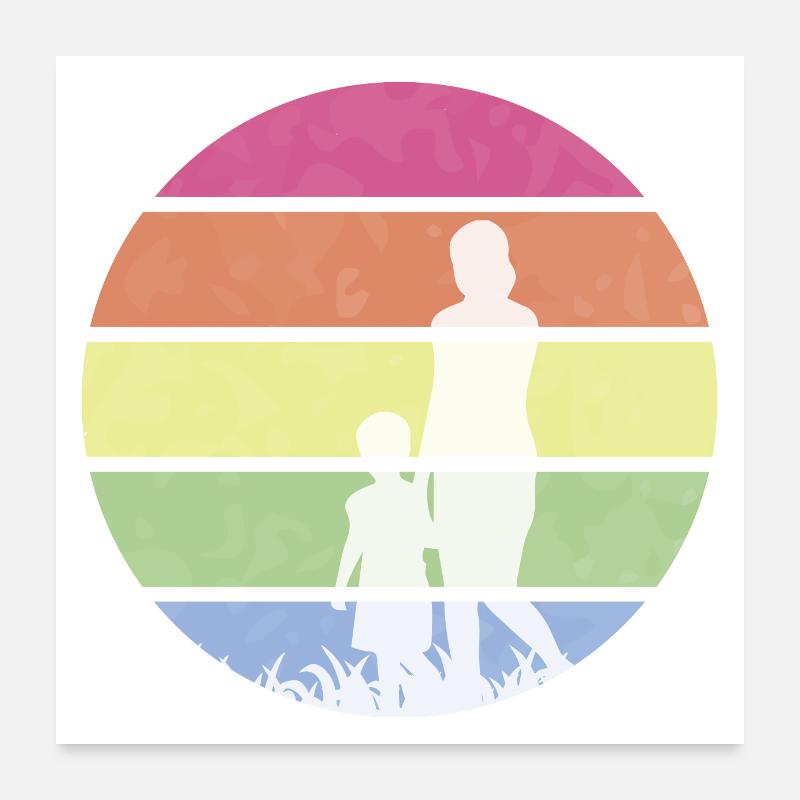 mutter und sohn - Muttertagsgeschenke - Poster 60x60 cm - Weiß
