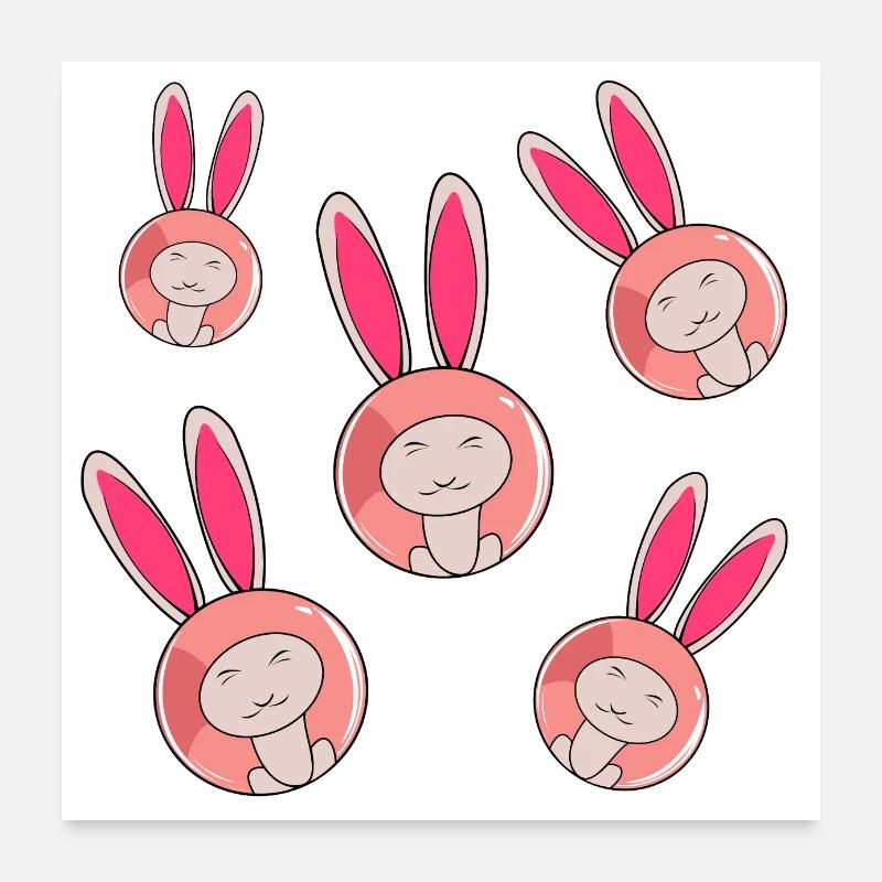 Lapins gâteau Poster 60 x 60 cm