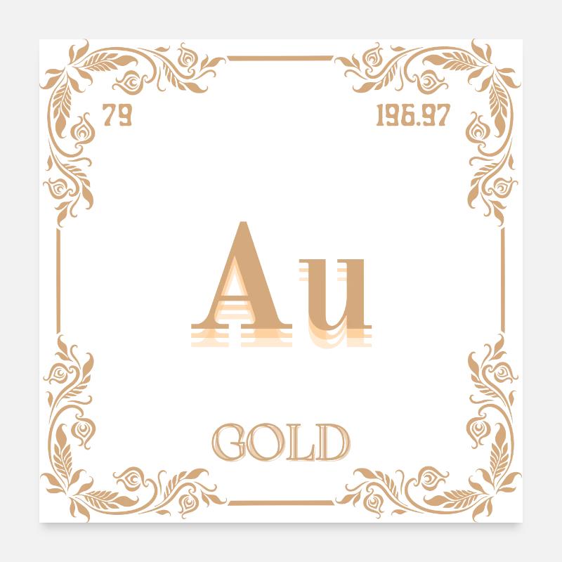 Gold Chemical Element Poster 24" x 24" (60x60 cm)