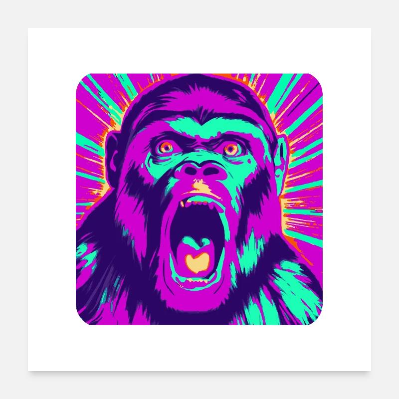 Explore the Abstract Monkey World Poster 24" x 24" (60x60 cm)