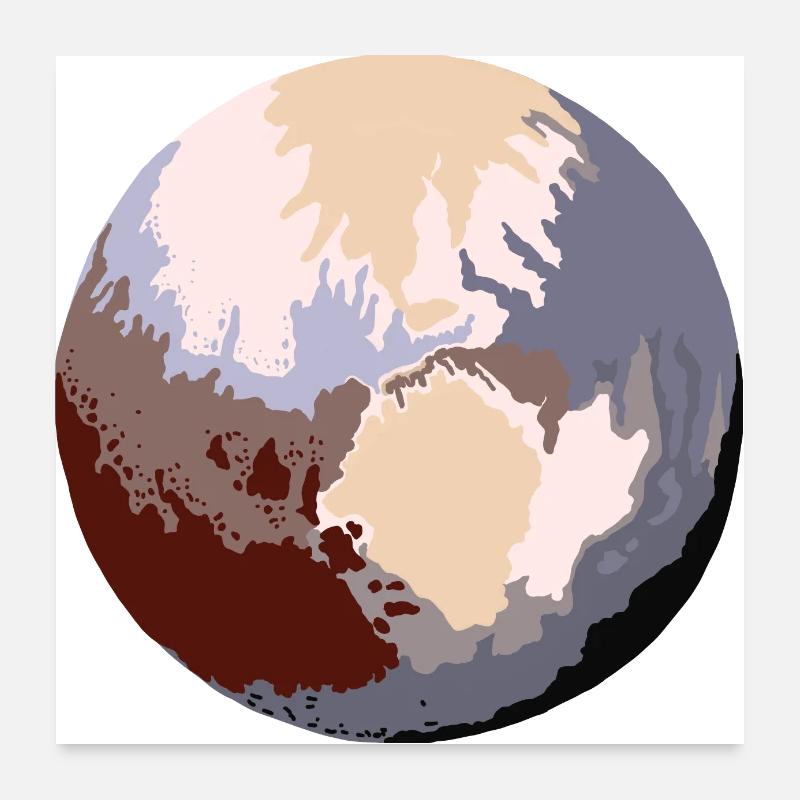 Pluto - dwarf planet Poster 24" x 24" (60x60 cm)