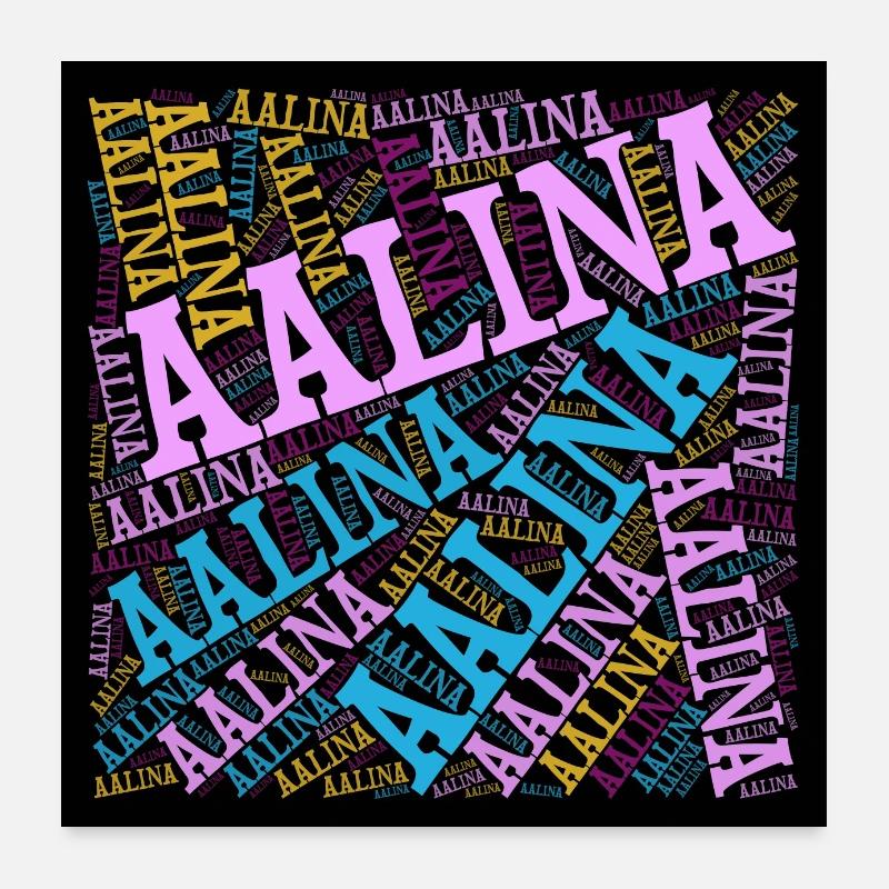 Poster Aalina Wortwolke Geschenkidee Wortcollage Poster 60x60 cm