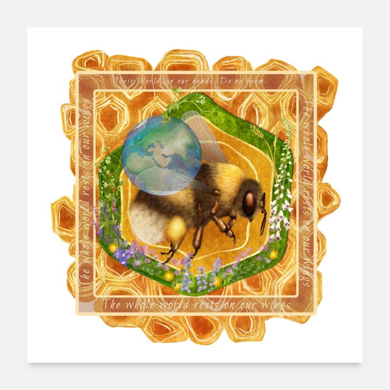 Mach mit bei The Bumblebee Buzz! Poster 60x60 cm