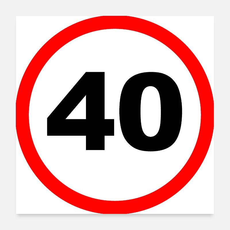 40/ Geschwindigkeit Design Poster 60x60 cm