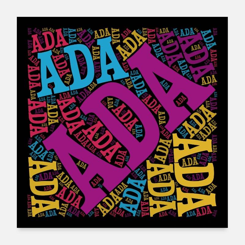 Poster Ada Wortwolke Geschenkidee Poster 60x60 cm