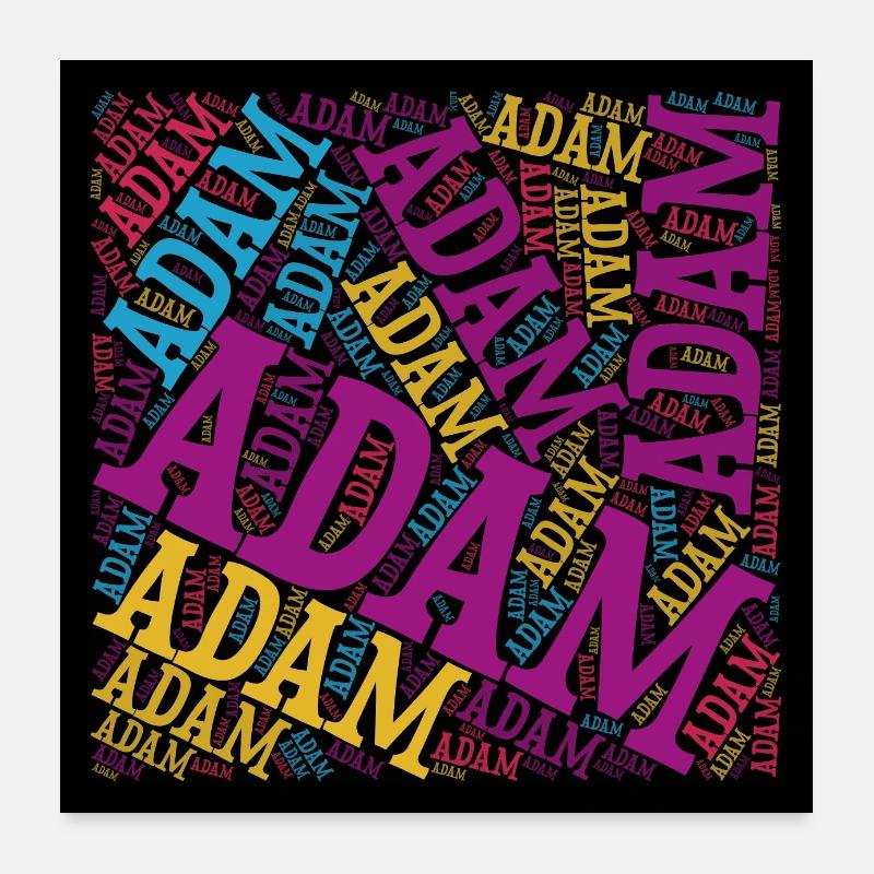 Poster Adam Wortwolke Geschenkidee Tag Cloud Poster 60x60 cm