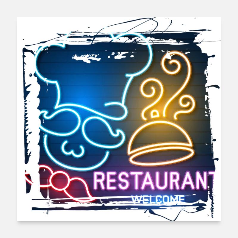 summer beach beach retro sea neon light eng Poster 24" x 24" (60x60 cm)