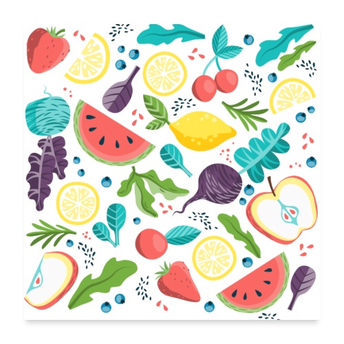 Fruits & Veggies - Poster 60x60 cm