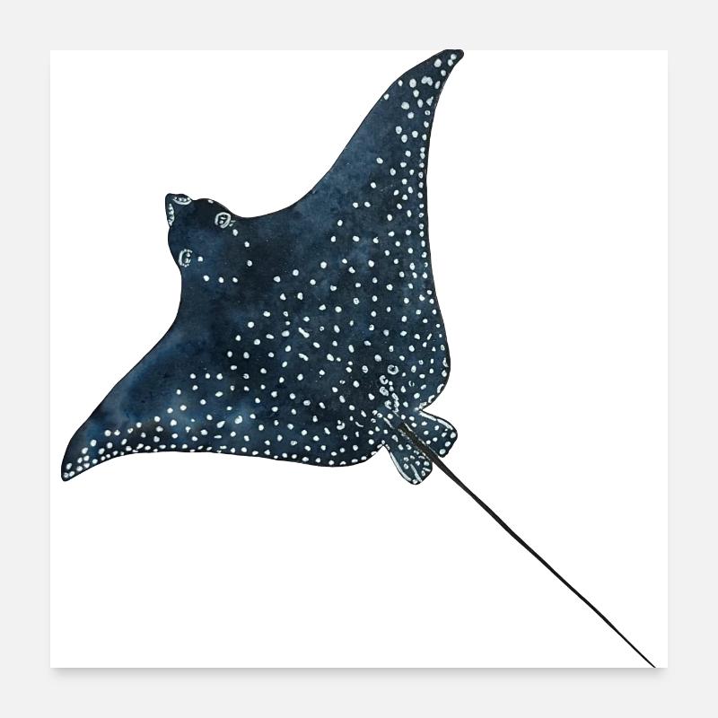 Rays Eagle Rays Stingrays Reef Plongée Poster 60 x 60 cm