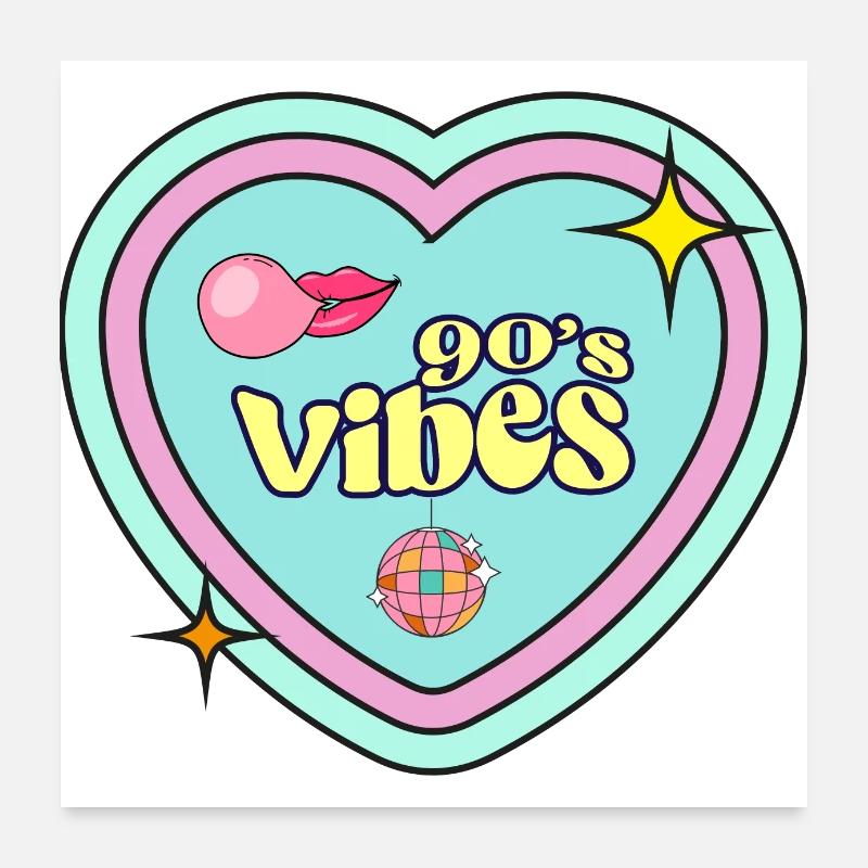 90's Vibes Poster 24" x 24" (60x60 cm)