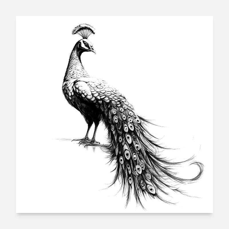 Peacock Magnificent Pride Beauty Gift Idea Poster 24" x 24" (60x60 cm)