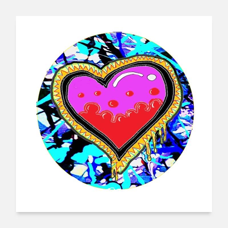 graffiti heart 1 Poster 24" x 24" (60x60 cm)