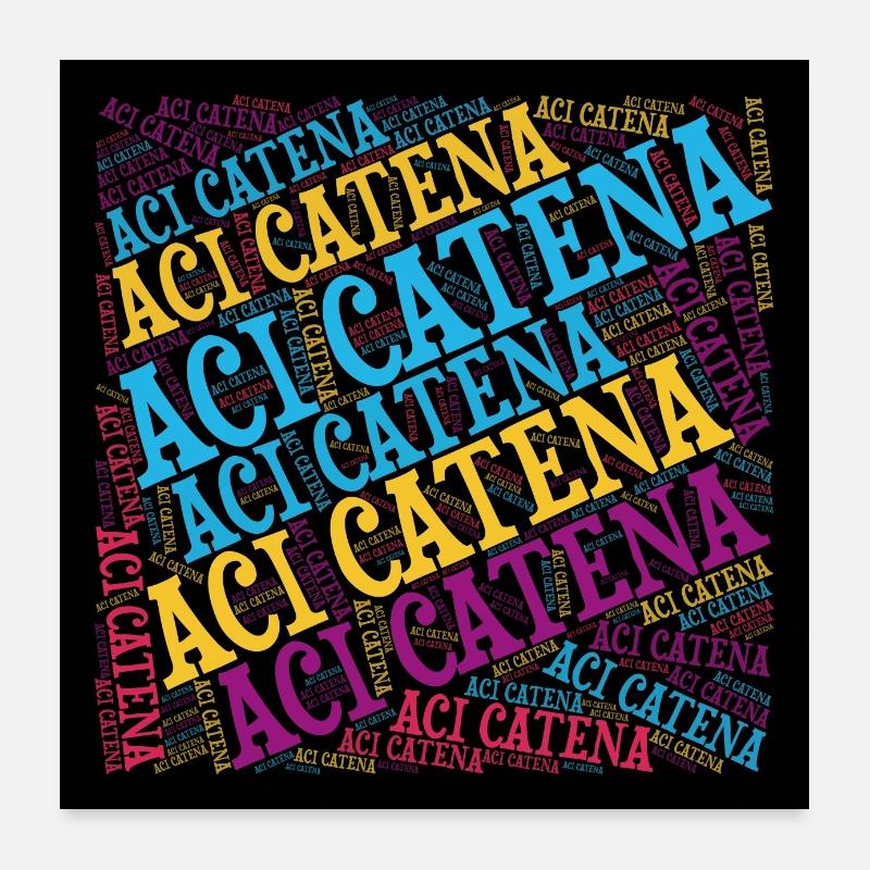 Affiche de collage de mots Sicile Chaîne Aci nuage de mots Poster 60 x 60 cm