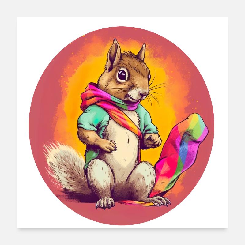 Pride LGBT Eichhörnchen Poster 60x60 cm