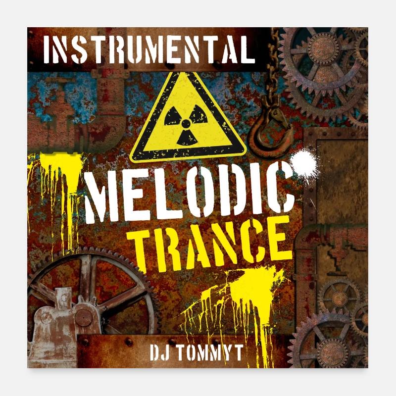 DJ TommyT (Melodic Trance) - Poster 60x60 cm - Weiß