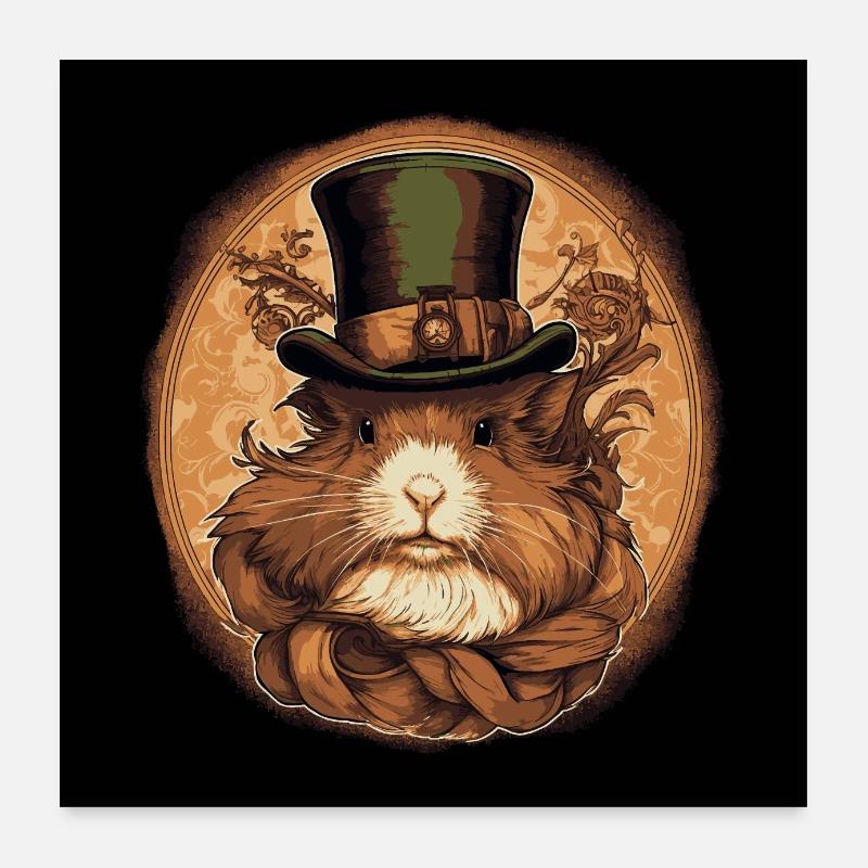 Cochon d’Inde Steampunk Poster 60 x 60 cm