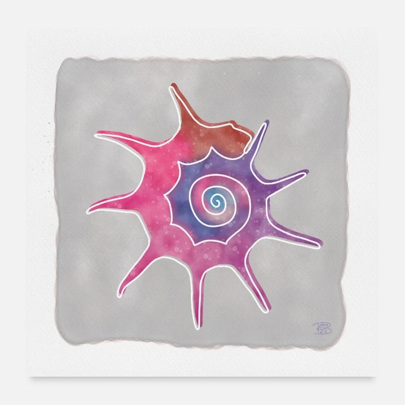 Bolma, Boho Line Art Design, Serie Shells Poster 60x60 cm