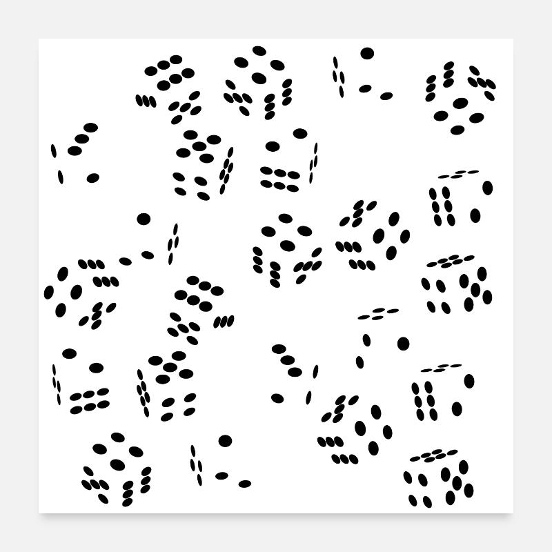 Dice - Optical Illusion - Game Night - Random Poster 24" x 24" (60x60 cm)