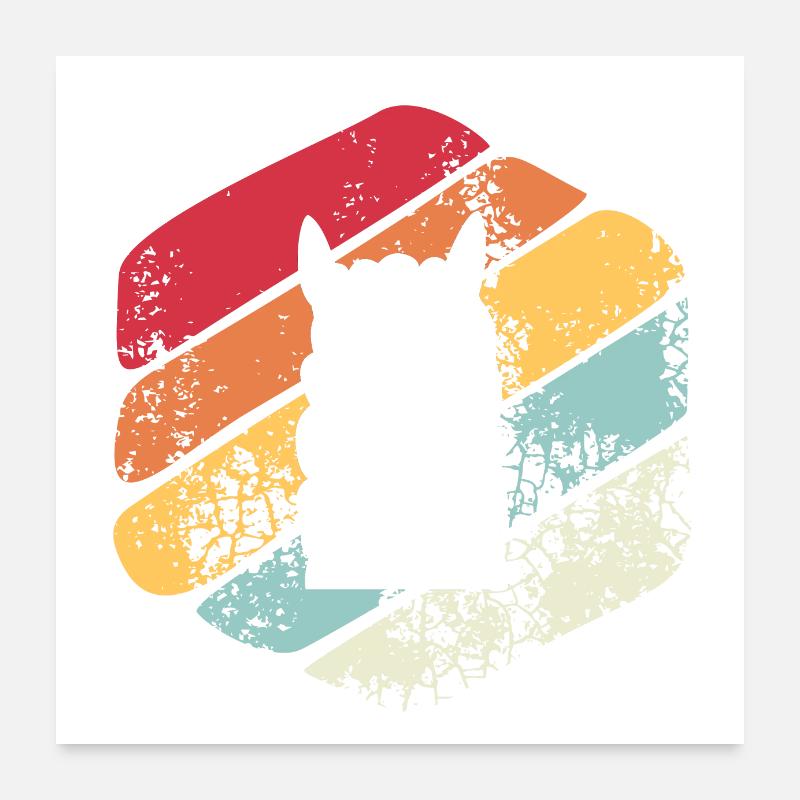 Vintage-Geschenk Lama Poster 60x60 cm