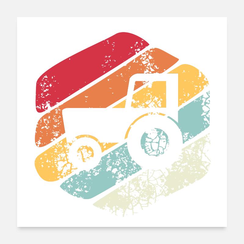 Vintage gift tractor Poster 24" x 24" (60x60 cm)