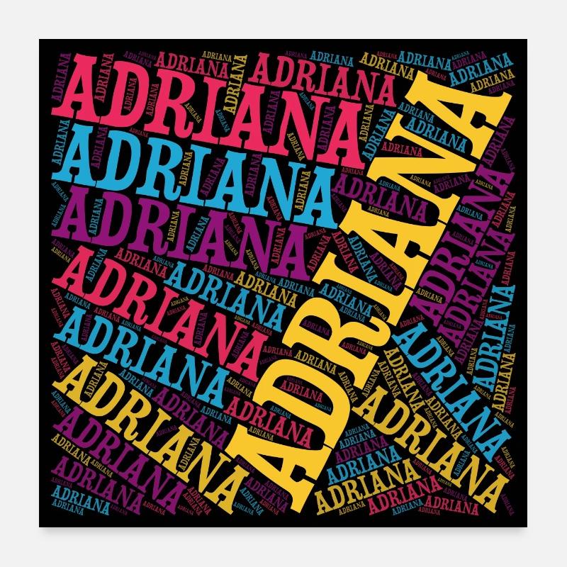 Affiche Adriana Word Cloud Cadeau Idée Collage Texte Poster 60 x 60 cm