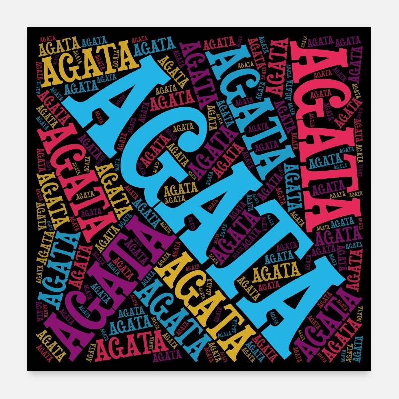 affiche Agata nuage de mots cadeau idée collage de mots Poster 60 x 60 cm