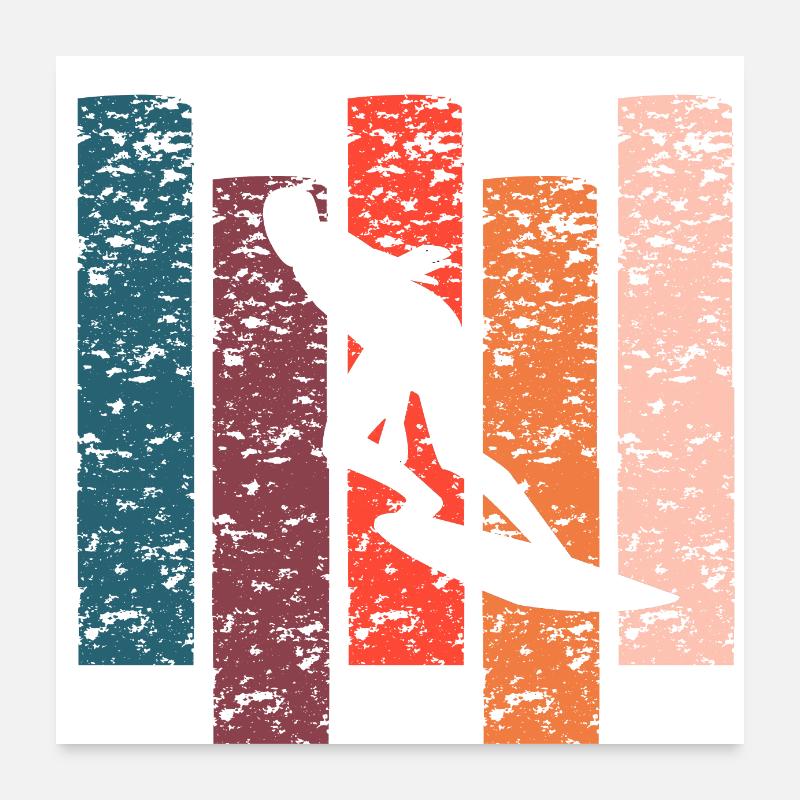 Surf cadeau Vintage - Poster 60 x 60 cm - blanc