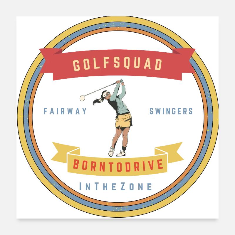 Retro Golf Squad Woman Poster 24" x 24" (60x60 cm)