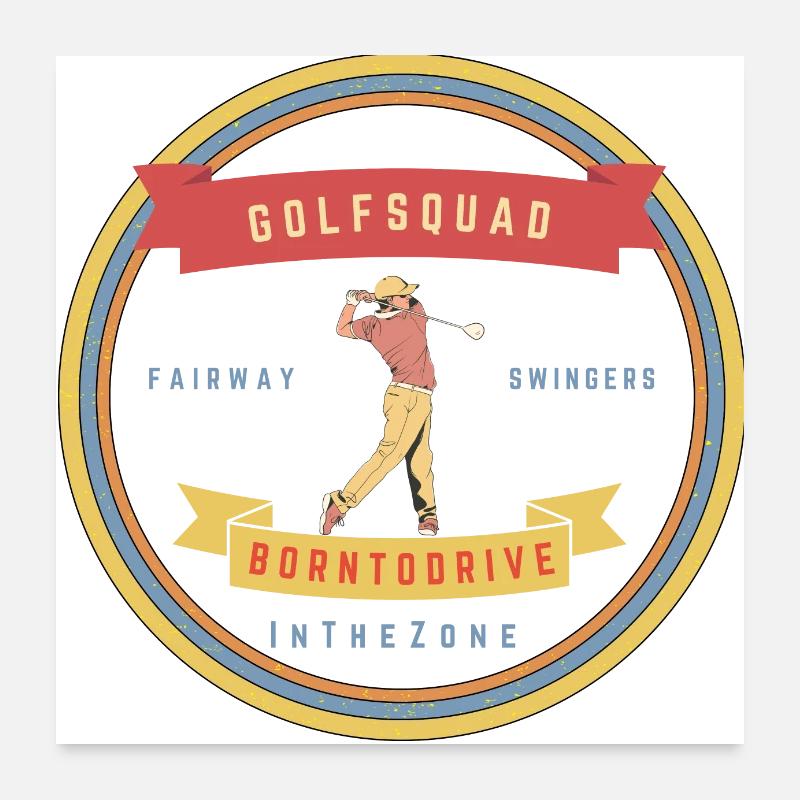 Homme de l’équipe de golf Poster 60 x 60 cm