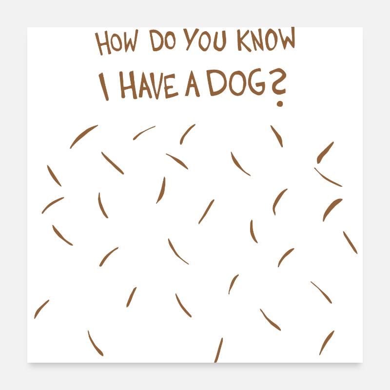 Comment savez-vous que j’ai un chien (poils bruns de chien) Poster 60 x 60 cm