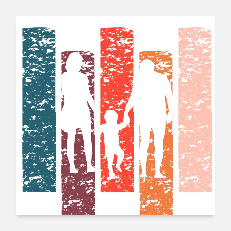 Die Vintage-Geschenkfamilie Poster 60x60 cm