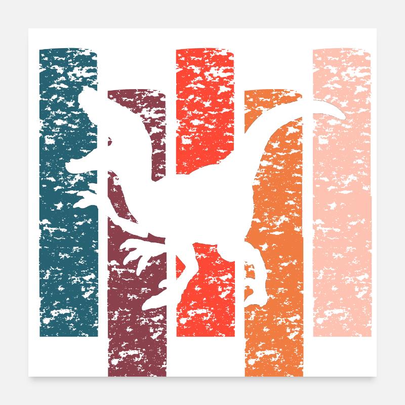 Dinosaurier-Vintage-Geschenk Poster 60x60 cm