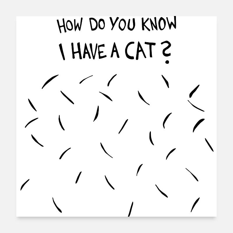 Comment savez-vous que j’ai un chat (poils de chat noir) Poster 60 x 60 cm