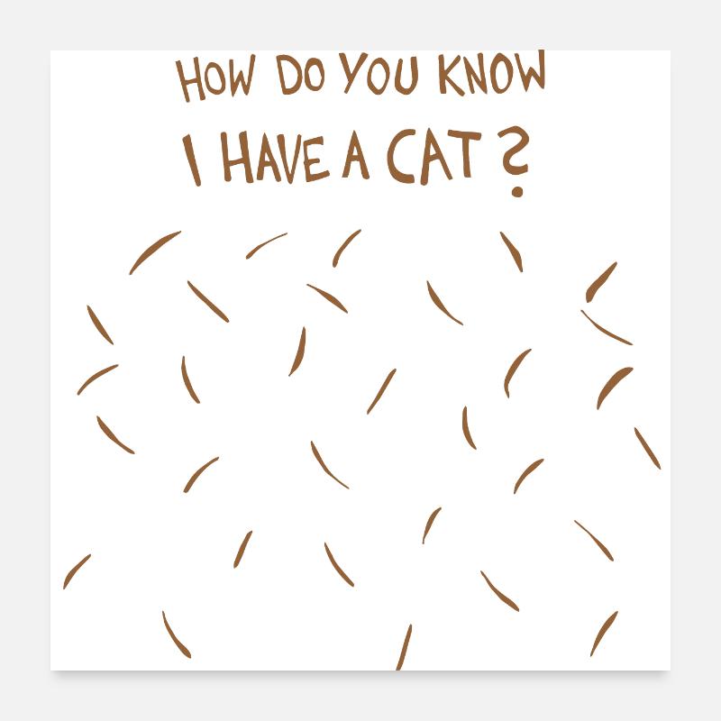 Comment savez-vous que j’ai un chat (poils de chat brun) Poster 60 x 60 cm