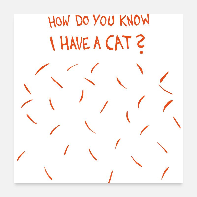 Comment savez-vous que j’ai un chat (cheveux orange / roux) Poster 60 x 60 cm
