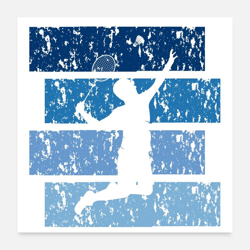 Badminton cadeau Vintage Poster 60 x 60 cm