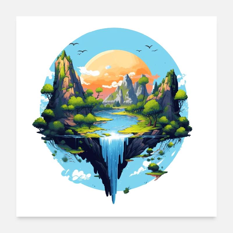 Landskab Poster 60x60 cm