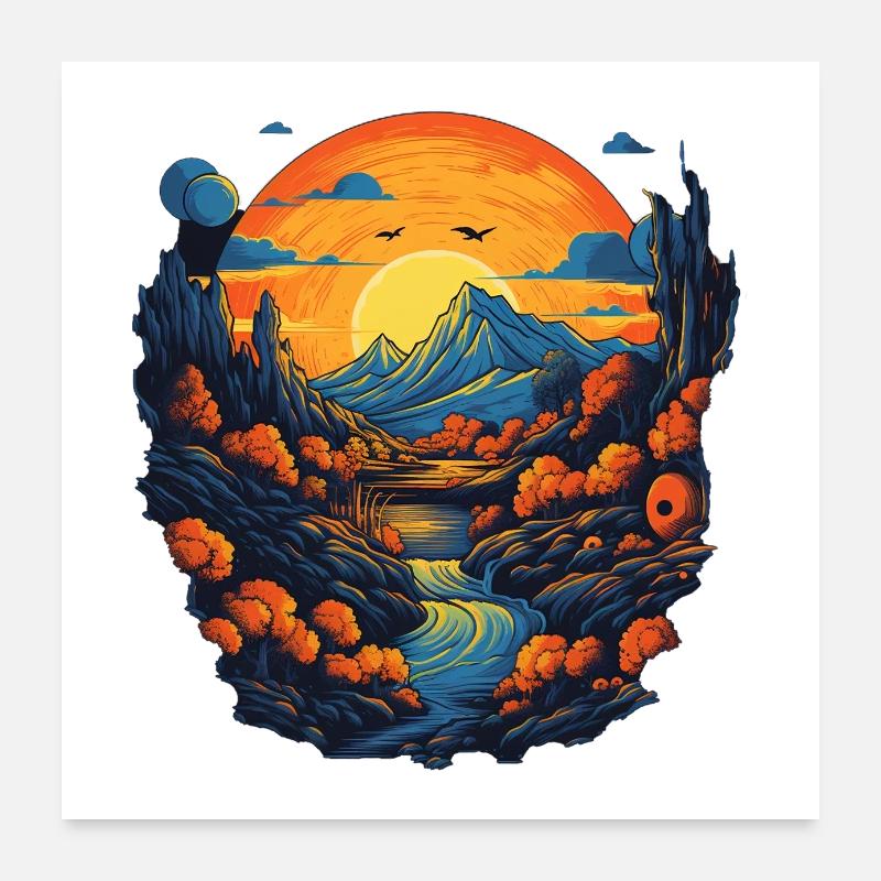Landschaft Poster 60x60 cm