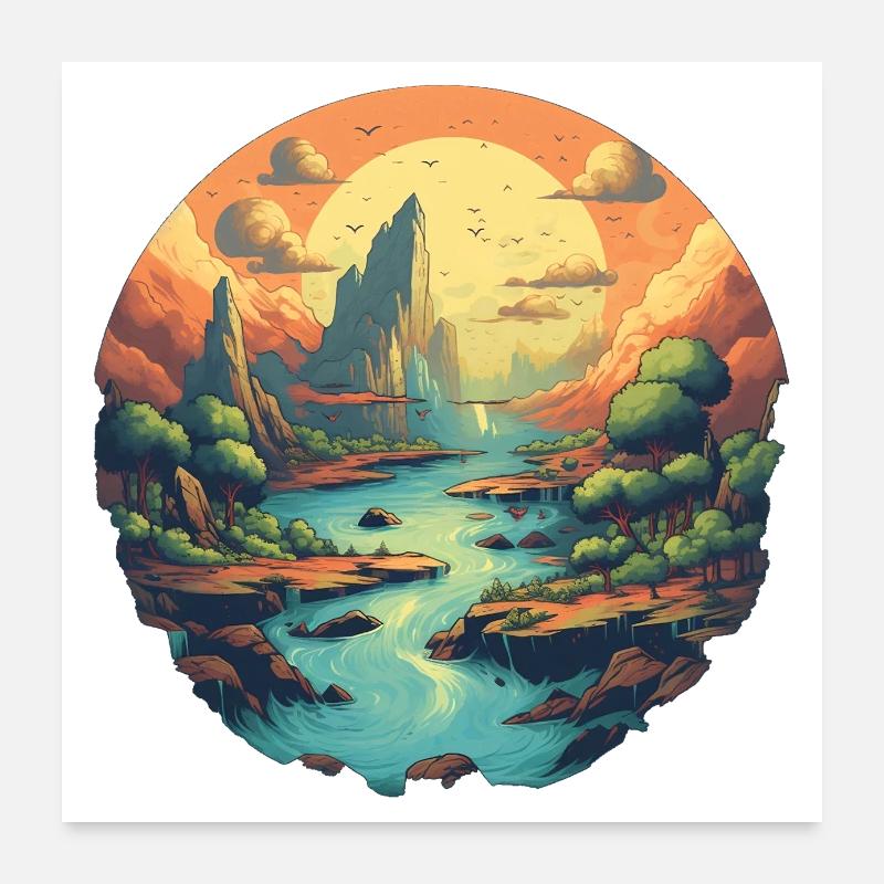 Landschaft Poster 60x60 cm