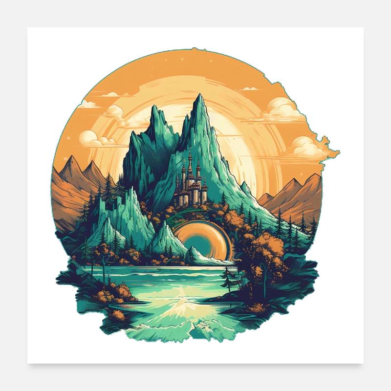 Landschaft Poster 60x60 cm